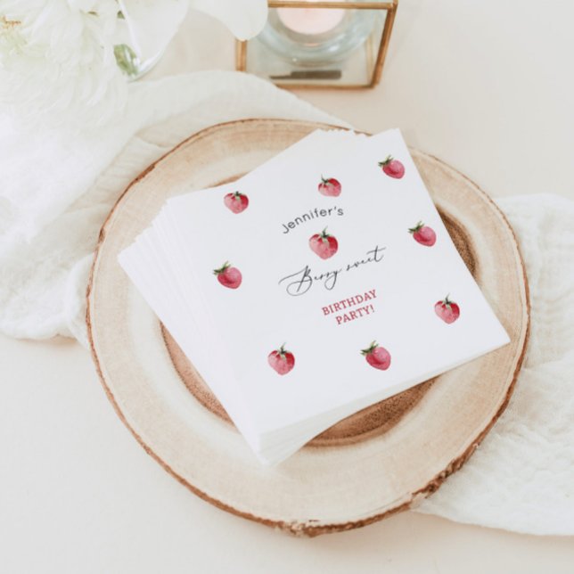 Guardanapo De Papel Festa de aniversário doce de morango (Criador carregado)