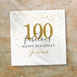 Guardanapo De Papel Festa de Aniversário Dourada e Preta 100 e Fabulos