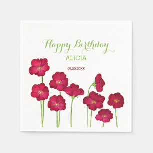 Guardanapo De Papel Festa de aniversário Elegante Vermelho Cultivo de 