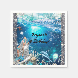 Guardanapo De Papel Festa de Aniversário Encantada Fantasia de Sereia 