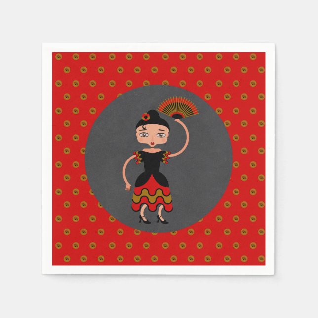 Guardanapo De Papel Festa de aniversário Espanhola de Dança Flamengo (Frente)