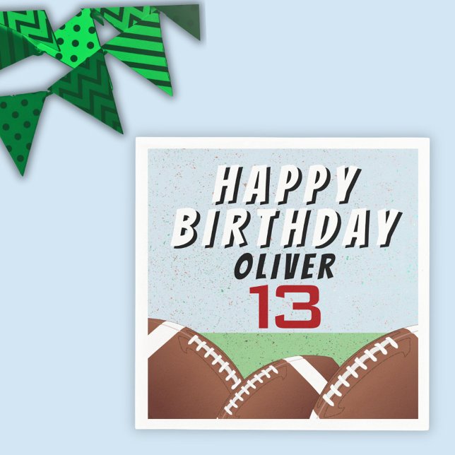 Guardanapo De Papel Festa de Aniversário Feliz da Bola de Futebol Amer (Criador carregado)