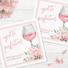 Guardanapo De Papel Festa de aniversário Floral de Vinho