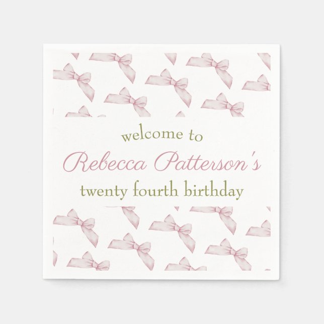 Guardanapo De Papel Festa de aniversário Floral Feminine Coquette Vint (Frente)