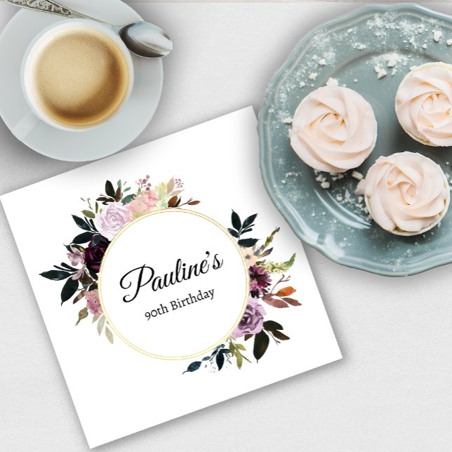 Guardanapo De Papel Festa de aniversário Floral Rosa 90 (Need more matching party supplies? Message me!)