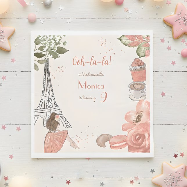 Guardanapo De Papel Festa de aniversário francesa do tema Paris (Criador carregado)