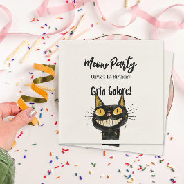 Guardanapo De Papel Festa de aniversário Gatinho Preto Personalizado
