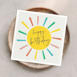 Guardanapo De Papel Festa de Aniversário Infantil Bright Sun Script