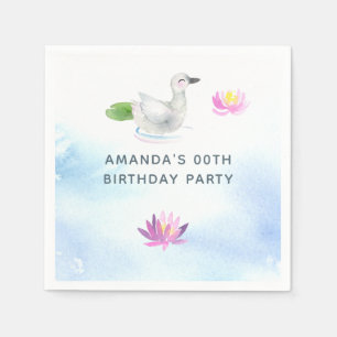 Guardanapo De Papel Festa de Aniversário Infantil Cisne Bebê aquarela