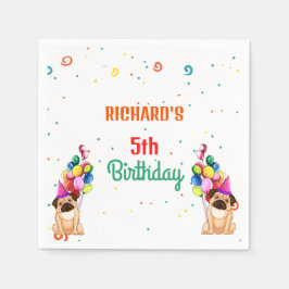 Guardanapo De Papel Festa de Aniversário Infantil com Tema de Cachorri