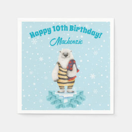 Guardanapo De Papel Festa de Aniversário Infantil Urso Polar Inverno P