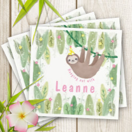 Guardanapo De Papel Festa de aniversário Lenta em Rosa e Amarelo