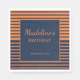 Guardanapo De Papel Festa de aniversário marinho Azul Laranja Bandido