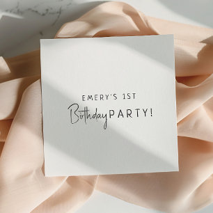 Guardanapo De Papel Festa de aniversário neutra do gênero minimalista