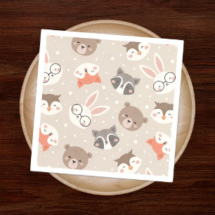 Guardanapo De Papel Festa de aniversário-Padrão De Crianças De Animais