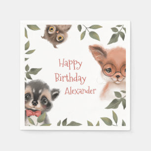 Guardanapo De Papel Festa de aniversário para crianças de animais de