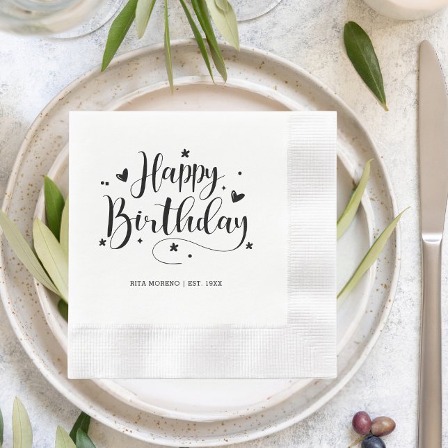 Guardanapo De Papel Festa de aniversário personalizada 30 40ª 50ª 60ª  (Criador carregado)