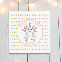 Festa de aniversário personalizada Axolotl temida