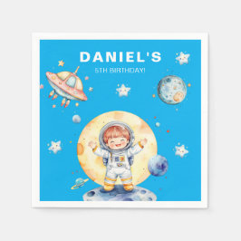 Guardanapo De Papel Festa de aniversário Personalizada Com Astronauta
