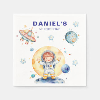 Guardanapo De Papel Festa de aniversário Personalizada Com Astronauta