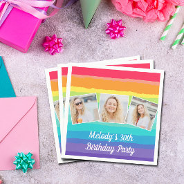 Guardanapo De Papel Festa de aniversário Personalizada da Colagem de F