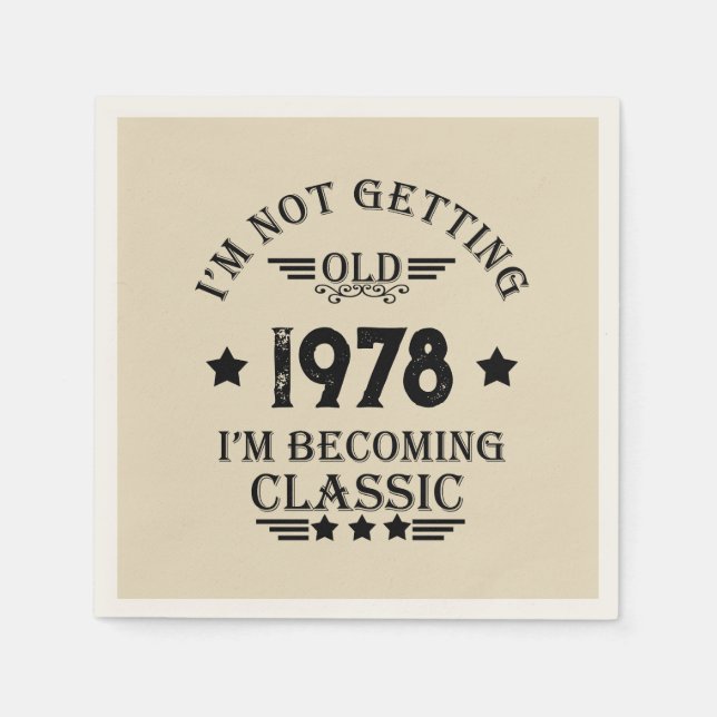 Guardanapo De Papel Festa de aniversário personalizada da safra 45 (Frente)