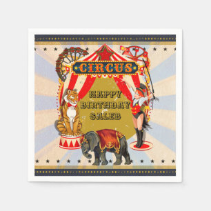 Guardanapo De Papel Festa de Aniversário Personalizada de Circo Retro