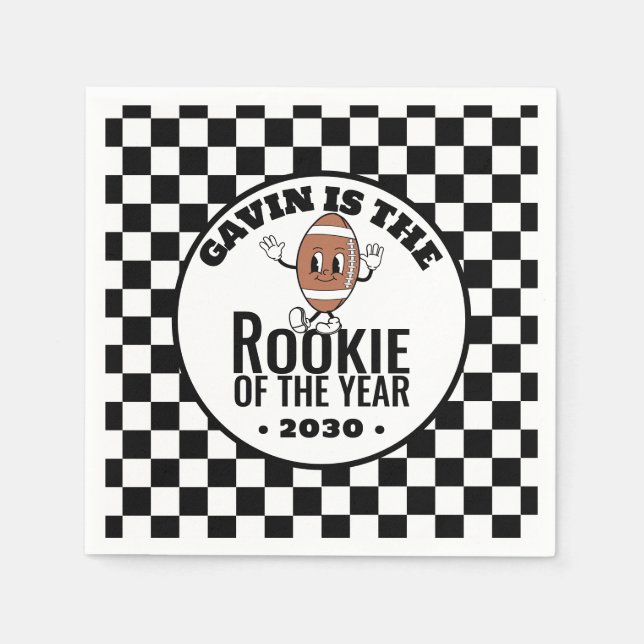 Guardanapo De Papel Festa de aniversário Personalizada de Futebol Vint (Frente)