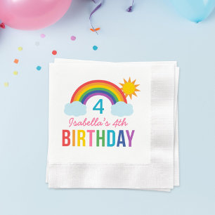 Guardanapo De Papel Festa de aniversário Personalizada do Rainbow Sky