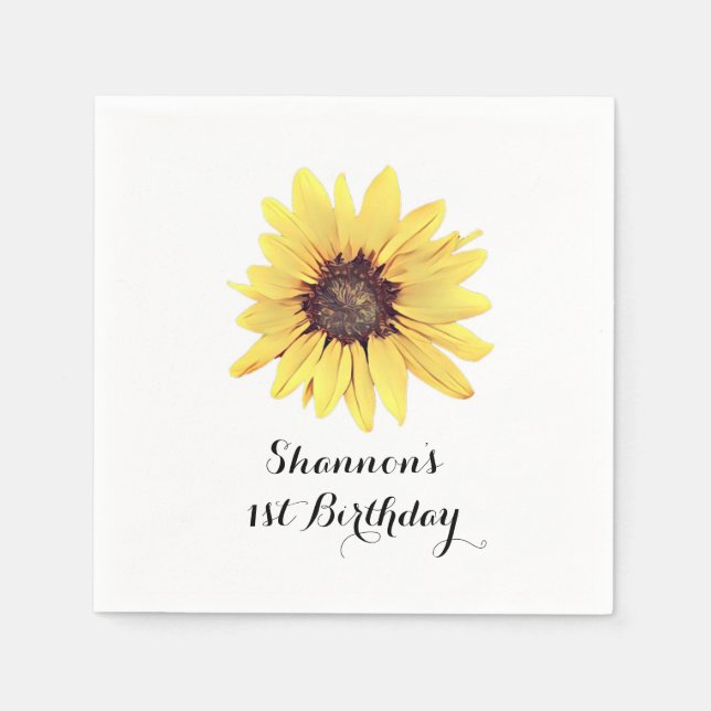 Guardanapo De Papel Festa de Aniversário Personalizada Rústica de Gira (Frente)