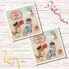 Guardanapo De Papel Festa de aniversário Pirata De Dinossauro, Twin Bo