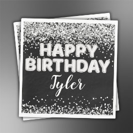 Guardanapo De Papel Festa de aniversário Preta e Branca