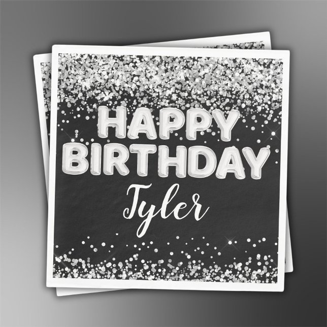 Guardanapo De Papel Festa de aniversário Preta e Branca (Criador carregado)