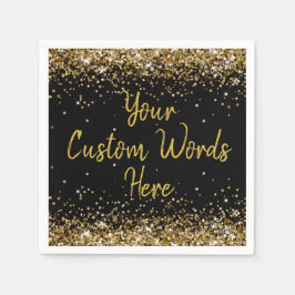 Guardanapo De Papel Festa de Aniversário Preta Personalizada de Gradua