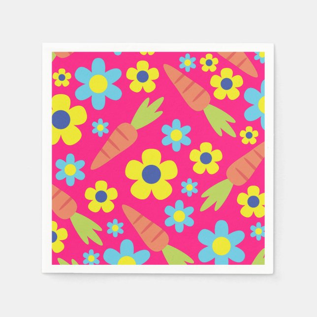 Guardanapo De Papel Festa de aniversário Primavera de Páscoa Bunny Rab (Frente)