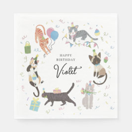 Guardanapo De Papel Festa de aniversário Puro de Cat-tastic Personaliz