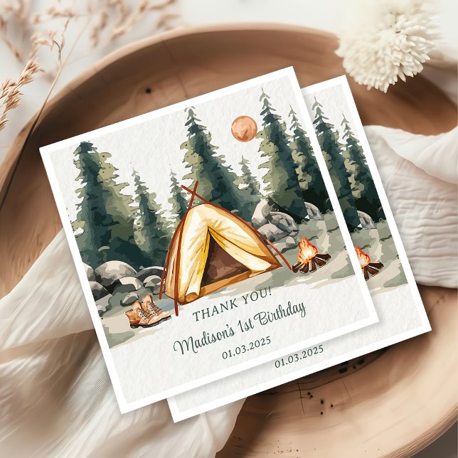 Guardanapo De Papel Festa de aniversário russa de Camping Mountain (Criador carregado)