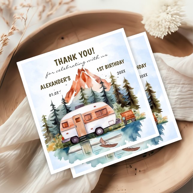 Guardanapo De Papel Festa de aniversário russa de Camping Mountain (Criador carregado)