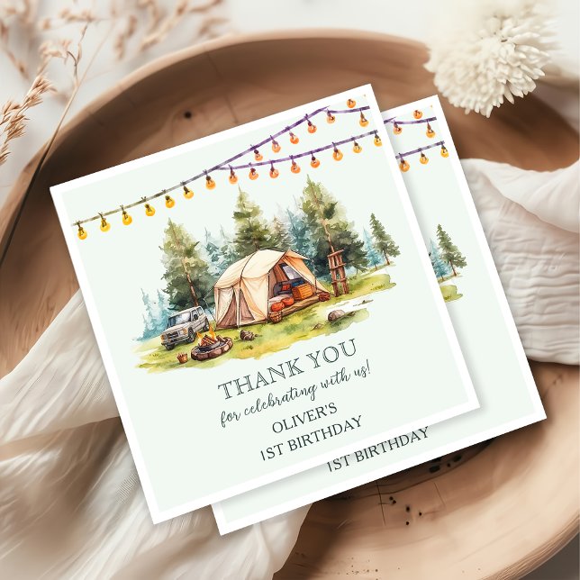 Guardanapo De Papel Festa de aniversário Rustic Camping (Criador carregado)