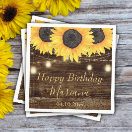 Guardanapo De Papel Festa de aniversário Rústica Floral de Girassóis