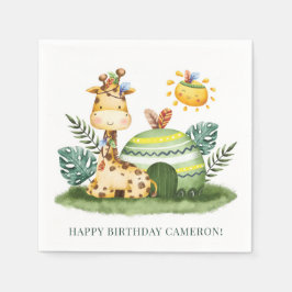 Guardanapo De Papel Festa de aniversário Safari Tribal Giraffe Safari