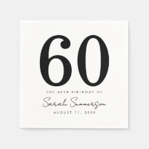 Festa de Aniversário Sexagésimo 60 Preto Branco No