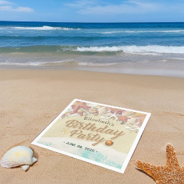 Guardanapo De Papel Festa de aniversário Summer Beach Starfish Conchas