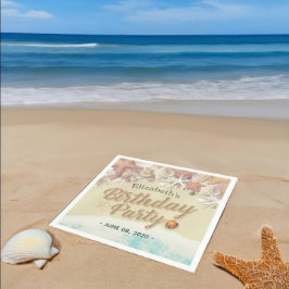 Guardanapo De Papel Festa de aniversário Summer Beach Starfish Conchas