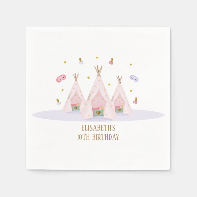 Guardanapo De Papel Festa de aniversário Teepee Spa (Frente)