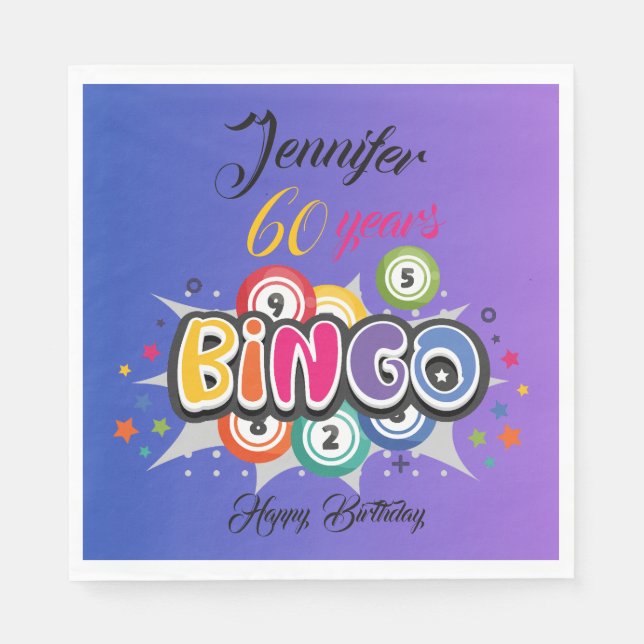 Guardanapo De Papel Festa de aniversário temática de BINGO (Frente)