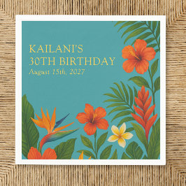 Guardanapo De Papel Festa de aniversário Tropical de Luau Chic Lush