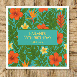 Guardanapo De Papel Festa de aniversário Tropical de Luau Chic Lush