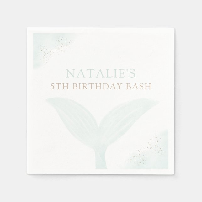 Guardanapo De Papel Festa de aniversário Turquoise Sereia (Frente)