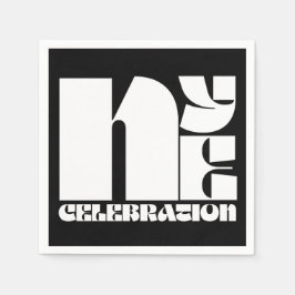 Guardanapo De Papel Festa de Ano Novo da Tipografia Retrópica Branca N